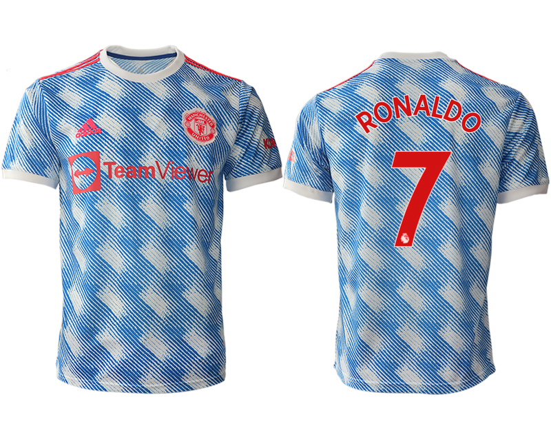 Men 2021-2022 Club Manchester United away aaa version blue #7 Soccer Jerseys->manchester united jersey->Soccer Club Jersey